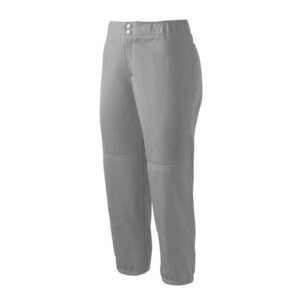 Mizuno Select Non-Belted Low Rise Fastpitch Pant (Medium, Grey)