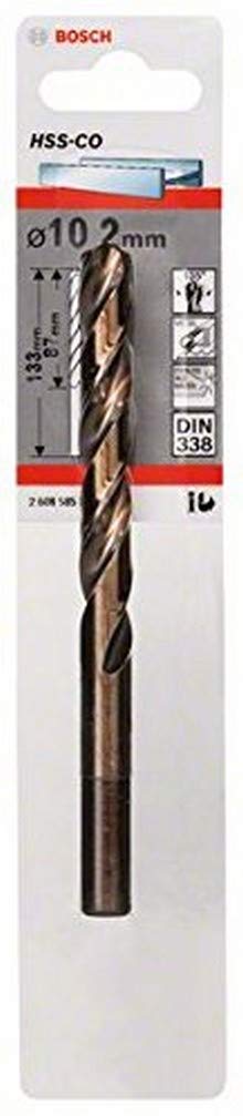 Bosch 2608585865 Metal Drill Bit Hss-Co 10, 2mmx3.43inx5.24In