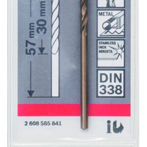 Bosch 2608585841 Metal Drill Bit Hss-Co 2, 5mmx30mmx57mm