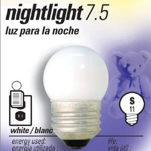 GE Lighting 41267 Nightlight Incandescent Bulb S11 Medium Screw (E26) 120V 7.5W Soft White, 12-Pack, 12 Count (Pack of 1), True