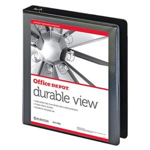 OfficeMax Durable View Binders with Round Ring 1-1/2", Black