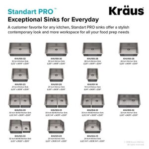 Kraus Standard PRO 33-Inch 16 Gauge Undermount 60/40 Double Bowl Stainless Steel Kitchen Sink, KHU103-33