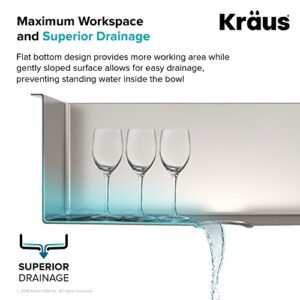 Kraus Standard PRO 33-Inch 16 Gauge Undermount 60/40 Double Bowl Stainless Steel Kitchen Sink, KHU103-33