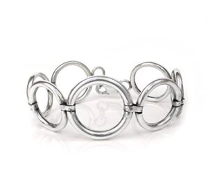 sterling silver circle links bracelet