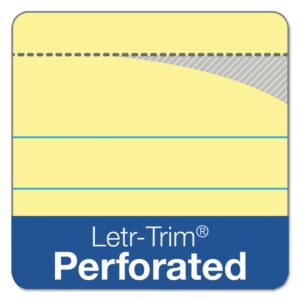 Tops Docket Writing Pads with 100 Sheets, Extra-Strong Back, 8-1/2" x 11-3/4", Perforated, Canary, Law Rule, 100 Sheets, 6 Pack (63396)