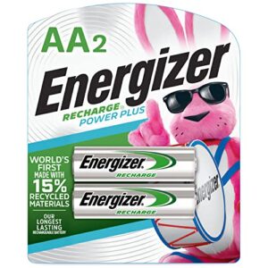 energizer power plus rechargeable aa batteries (2 pack), double a batteries