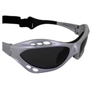 Birdz Eyewear Polarized Goggles Kite Surf Water Sport Surfing, Kayaking, Jetskiing PWC Personal Water Craft Silver Frame