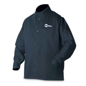 Welding Jacket, Navy, Cotton/Nylon, M