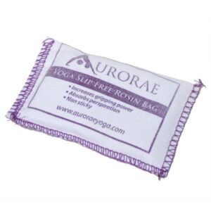 aurorae yoga non slip rosin bag. keeps hands dry and prevents slipping. made in usa