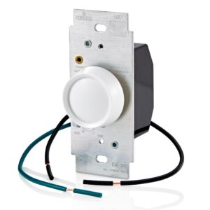 Leviton Trimatron Rotary Fan Speed Control Switch, 5A, Full Range, Variable Speed, Single Pole, 6616-W, White, Image