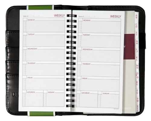 AT-A-GLANCE Day Runner Windsor Undated Refillable Planner, Slim Profile Starter Set, 3-1/4" x 6-3/8", Size 2, Black (103-1599)