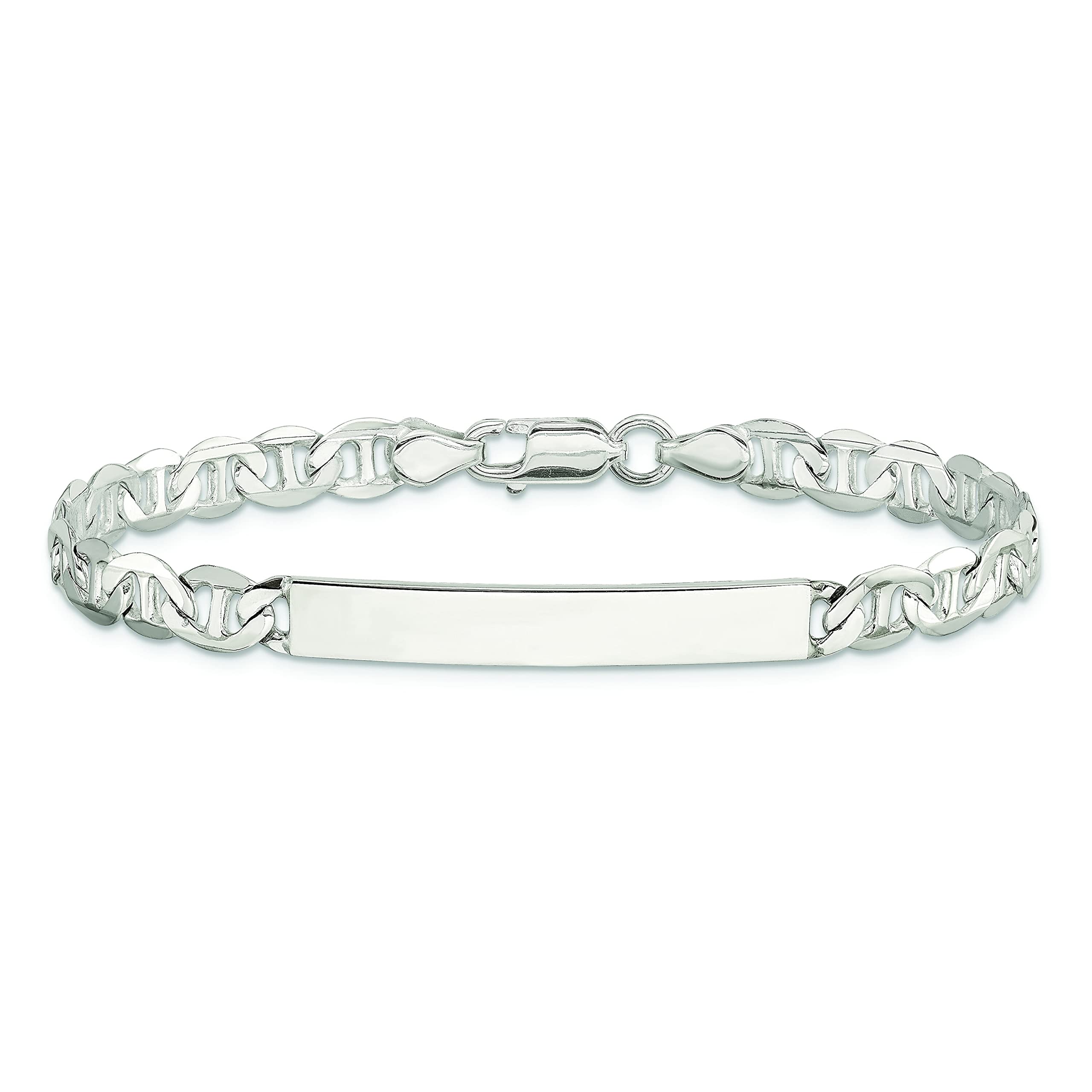 FindingKing Sterling Silver Anchor ID Bracelet 8"