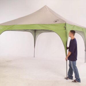 Coleman Canopy Sun Shelter with Instant Setup, Sun Shelter with Wheeled Carry Bag Sets Up in About 3 Mins, 7x5ft, 10x10ft, or 12x12ft Canopy for Sporting Events, Tailgating, Camping, & More