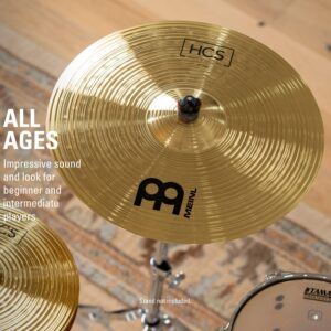 Meinl 18” Crash Cymbal – HCS Traditional Finish Brass for Drum Set, Made In Germany, 2-YEAR WARRANTY (HCS18C)