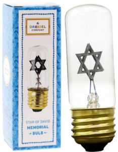 neon star bulb replacement for yahrzeit lamp fixtures to memorialize a loved one