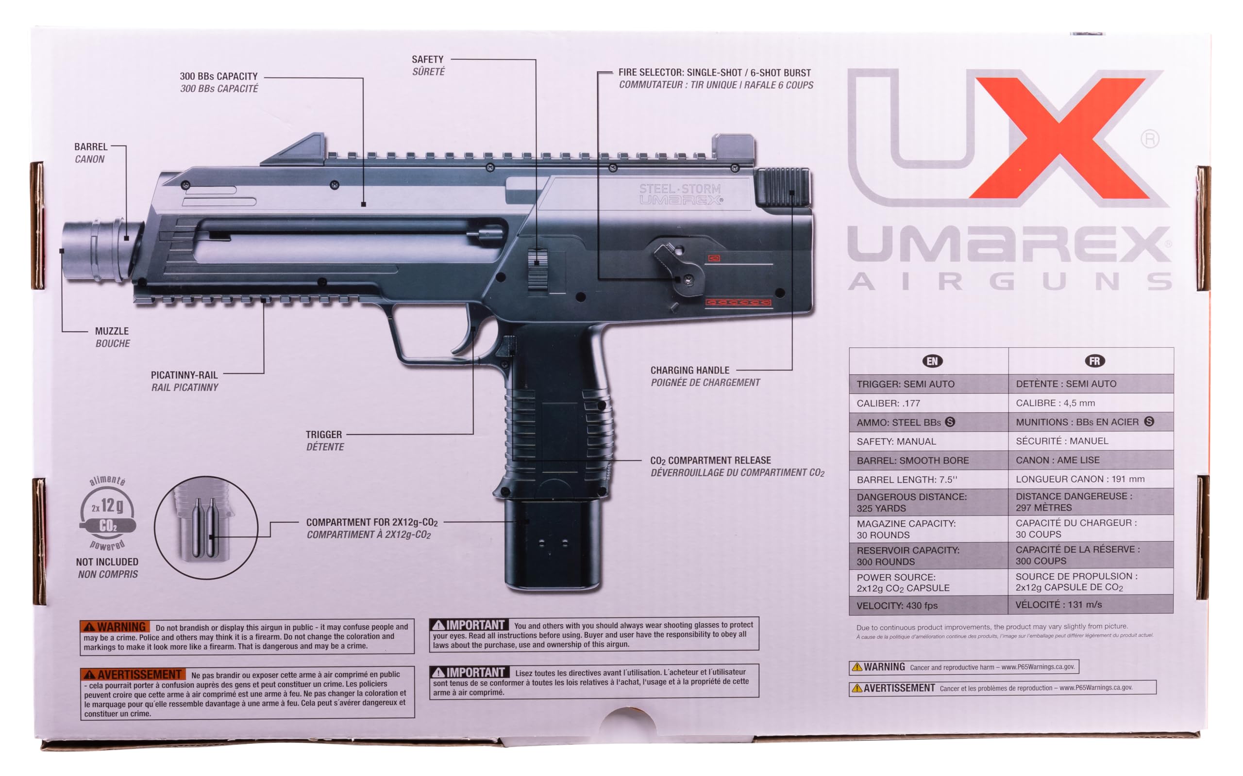 Umarex Steel-Storm .177 Caliber BB Gun Air Pistol , Black