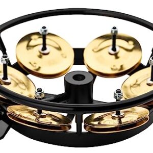 Meinl Percussion THH1B-BK Professional Series Hi Hat Tambourine, Single Row Brass