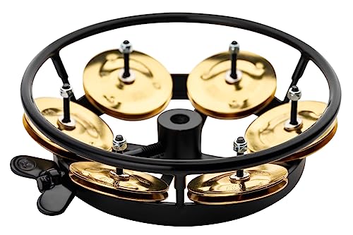 Meinl Percussion THH1B-BK Professional Series Hi Hat Tambourine, Single Row Brass