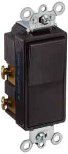 leviton 5604-2e 15 amp, 120/277 volt, decora rocker 4-way ac quiet switch, residential grade, grounding, black