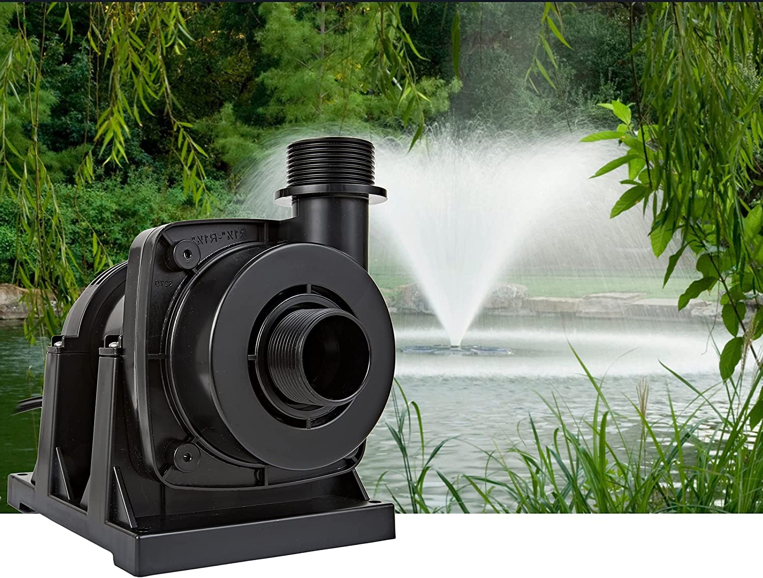 Little Giant FP3 115-Volt, 3200 GPH Wet Rotor Submersible or Inline Pond/Fountain Pump with 26-Ft. Cord, Black, 566134