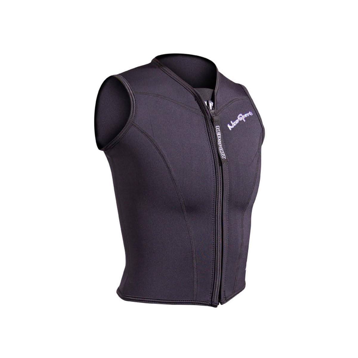 Neo-Sport Men’s and Women’s Front Zipper Wetsuit Vest - 2.5mm -4-Way Stretch Neoprene - 50+ UV SHIELD, women's black, 12