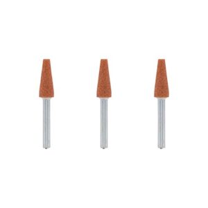 dremel 953 aluminium oxide grinding stones accessory set, 3 cone-shaped grinding stones for grinding and sharpening metals (6,4 mm)