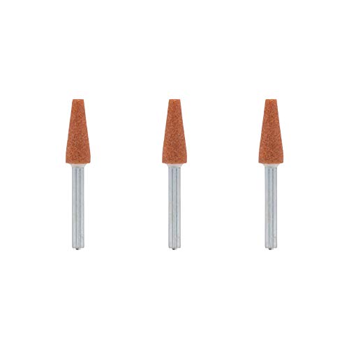 Dremel 953 Aluminium Oxide Grinding Stones Accessory Set, 3 Cone-shaped Grinding Stones for Grinding and Sharpening Metals (6,4 mm)