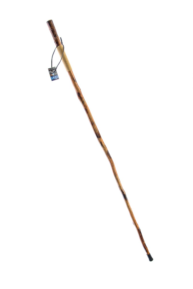 SE Survivor Series 55" Hand Carved Wolf Hiking Stick, Weatherproof, Rope Wrapped, Metal Tip - WS626-55RW