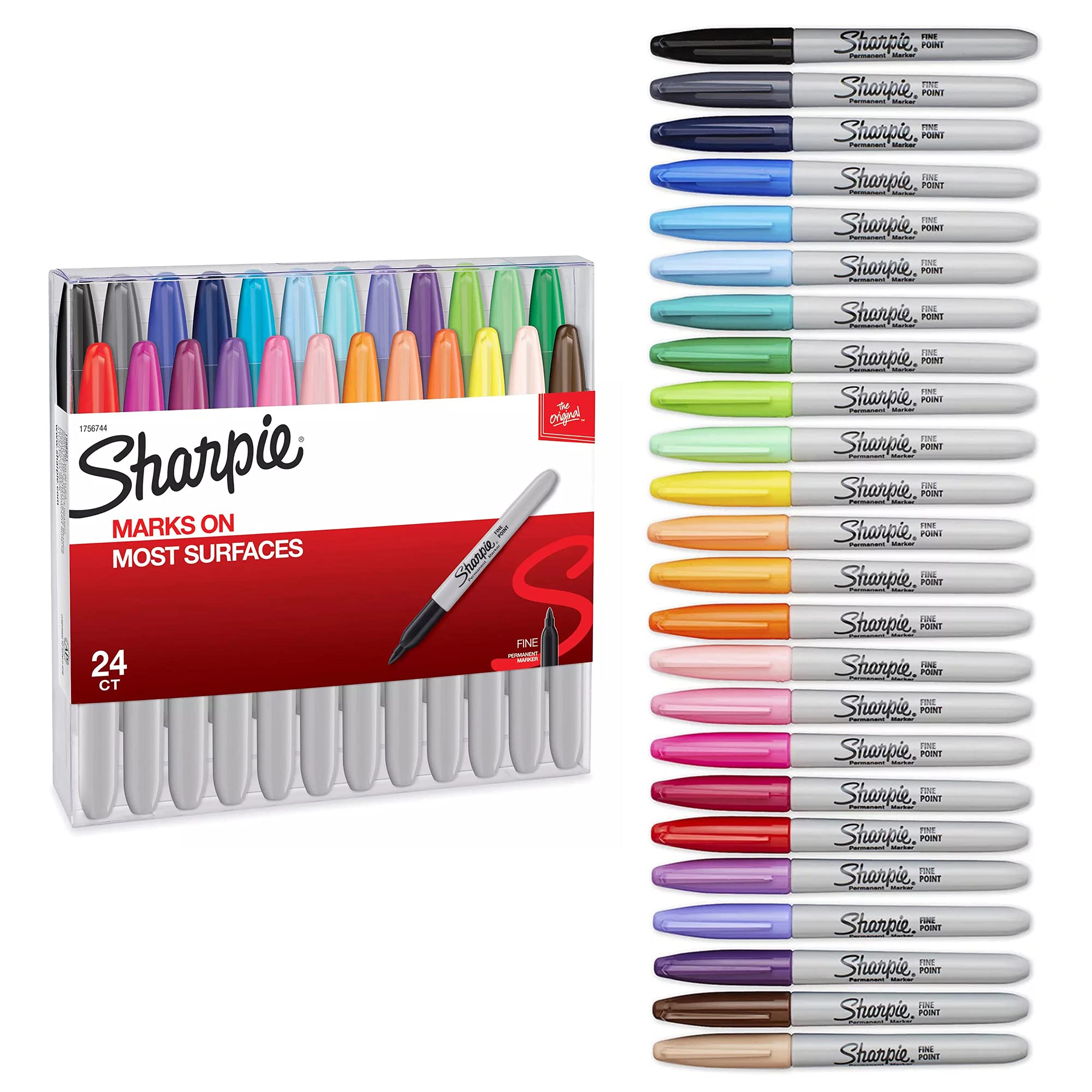 Sharpie Permanent Markers Fine Assorted Colors - 24ct