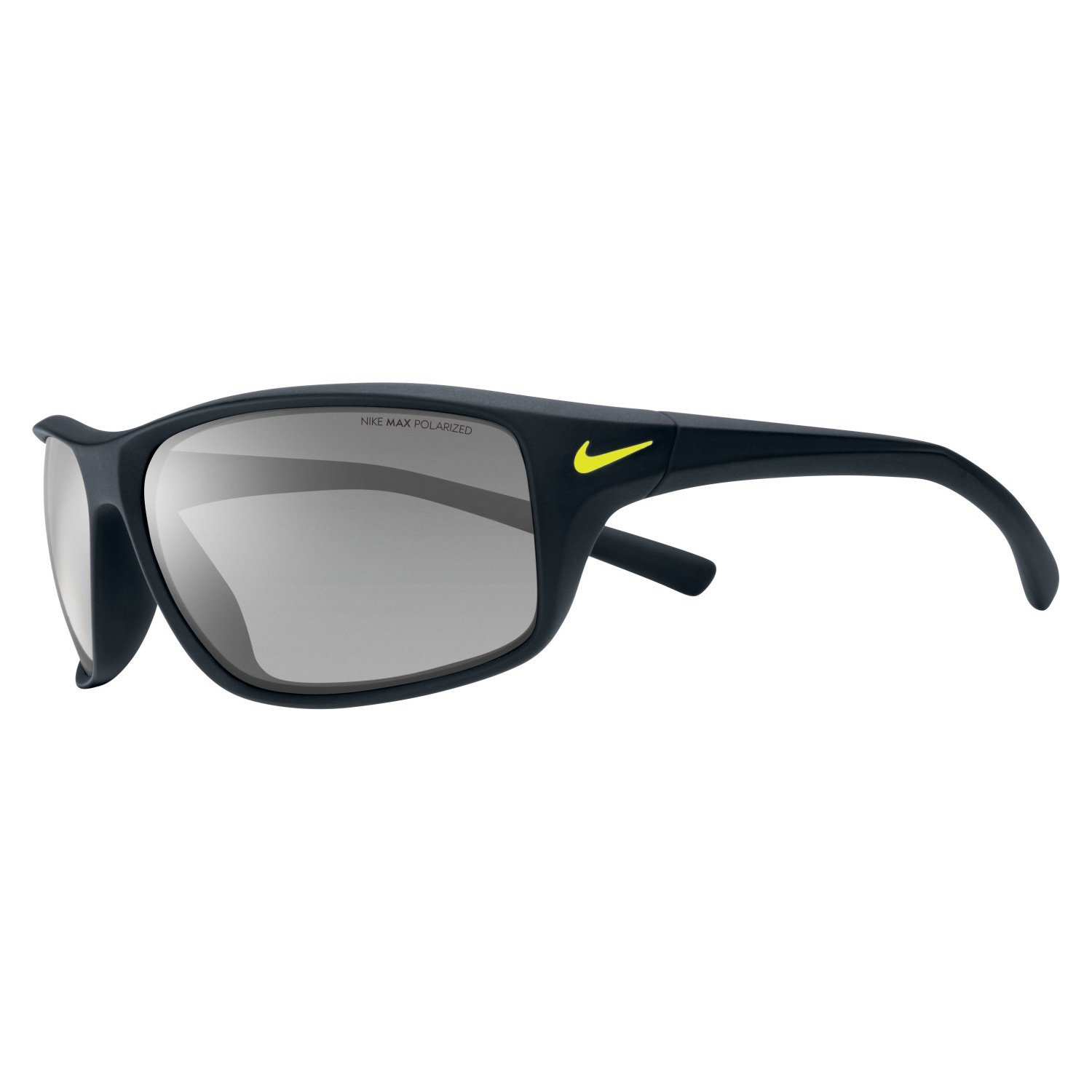 Nike Adrenaline Sunglasses, Matte Black, Grey with Silver Flash Lens