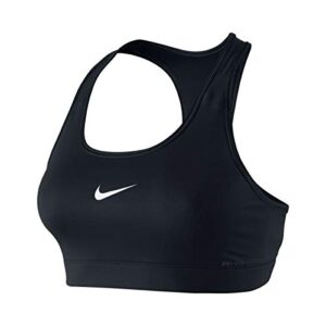 nike women's victory compression sports bra, black/white, large