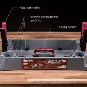 Tipton Gun Butler with Non-Marring Cleaning Forks and Storage Compartments for Secure Firearm Cleaning and Maintenance Green