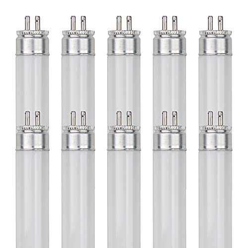 Sunlite 05040 F4T5/CW T5 Linear Fluorescent Lamp, 4 Watts, 135 Lumens, 4100K Cool White, Miniature G5 Bi-Pin Base, ROHS Compliant, High Performance Straight Tube, 10 Pack