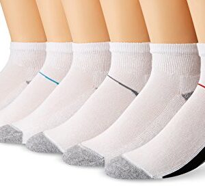 Hanes Ultimate Boys' 6-Pack Ankle Socks, White, 9 - 2 1/2 Medium