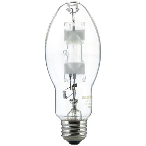 Sunlite 03655-SU MH175/U/MED M57 Metal Halide Lamp, 175 Watts, Probe Start, Medium Base (E26), ED17, 10,000 Hours Life, 14000 Lumen, Clear Finish, 4000K