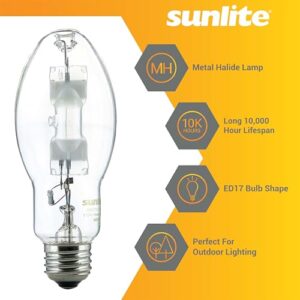 Sunlite 03655-SU MH175/U/MED M57 Metal Halide Lamp, 175 Watts, Probe Start, Medium Base (E26), ED17, 10,000 Hours Life, 14000 Lumen, Clear Finish, 4000K