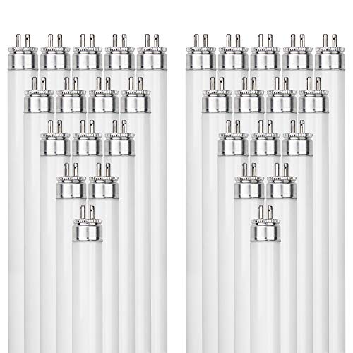 Sunlite 30314 F14T5/865 2 Foot T5 Linear Fluorescent Lamp, 14 Watts, 1200 Lumens, 6500K Daylight, Miniature G5 Bi-Pin Base, ROHS Compliant, High Performance Straight Tube, 40 Pack