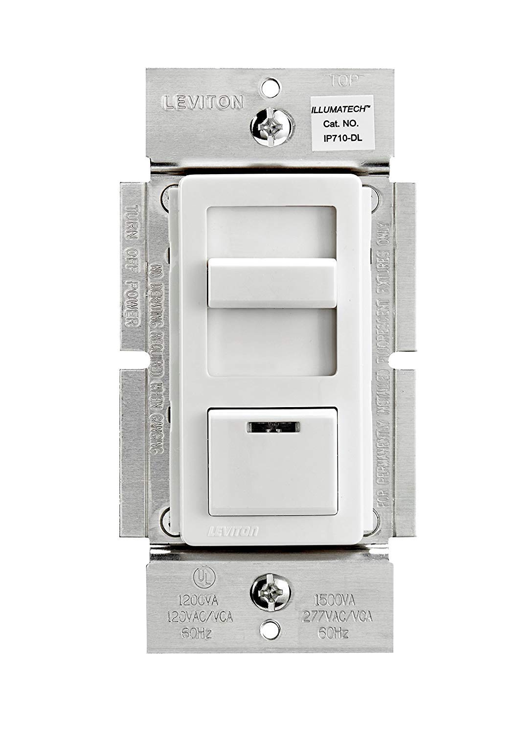 Leviton IllumaTech Dimmer Switch for 0-10V LED, Mark 7 Florescent Ballasts, IP710-DLZ, White, Image