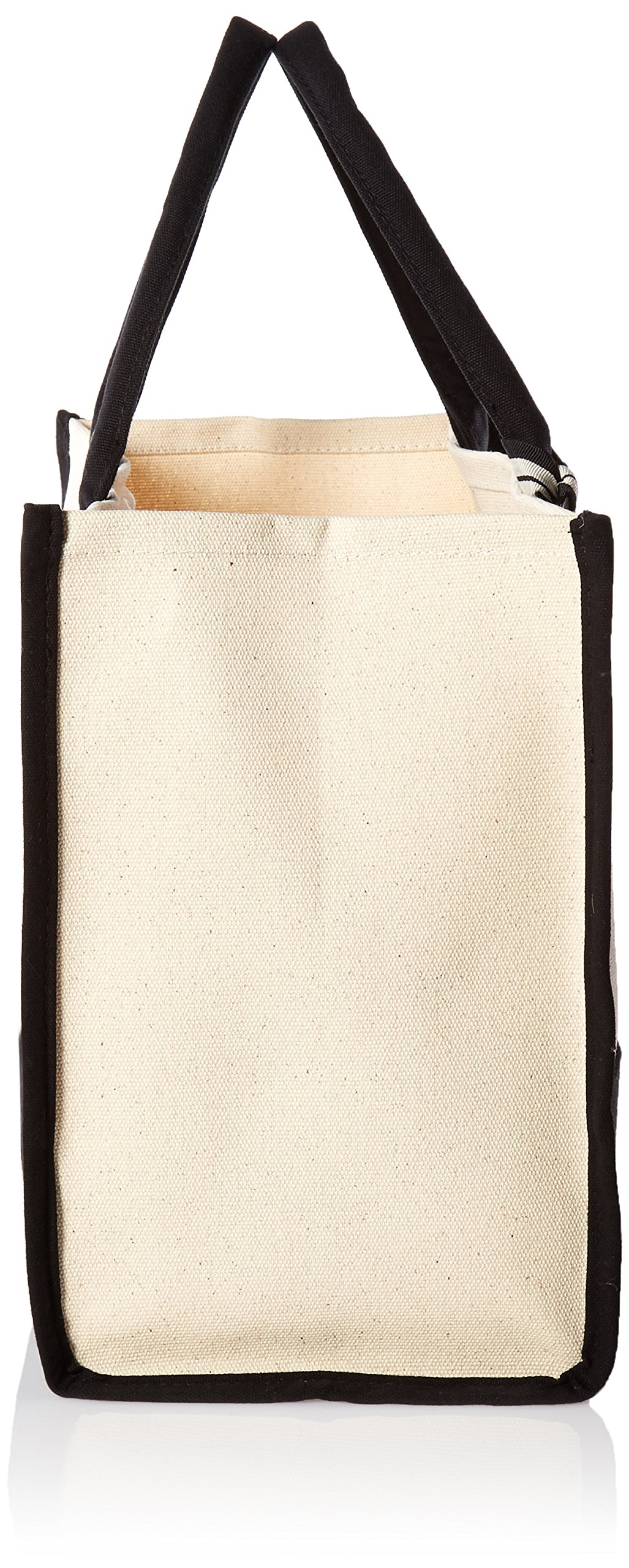 Mud Pie Classic Black and White Initial Canvas Tote Bags (R), 100% Cotton, 17" x 19" x 2"