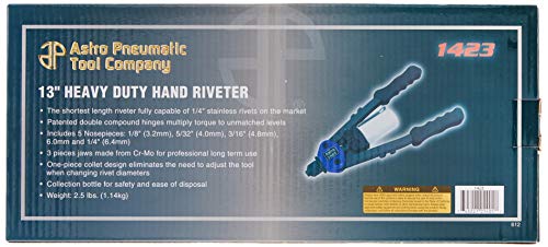 Astro Pneumatic Tool 1423 1/4" Heavy Duty 13" Hand Riveter