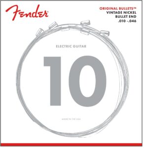 fender original bullet 3150 electric guitar strings, pure nickel, bullet end, 3150r .010-.046