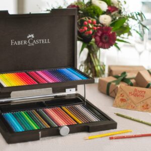 Faber-Castell 110072 – Wooden Case with 72 Polychrome Ecopencils, Multi-Coloured