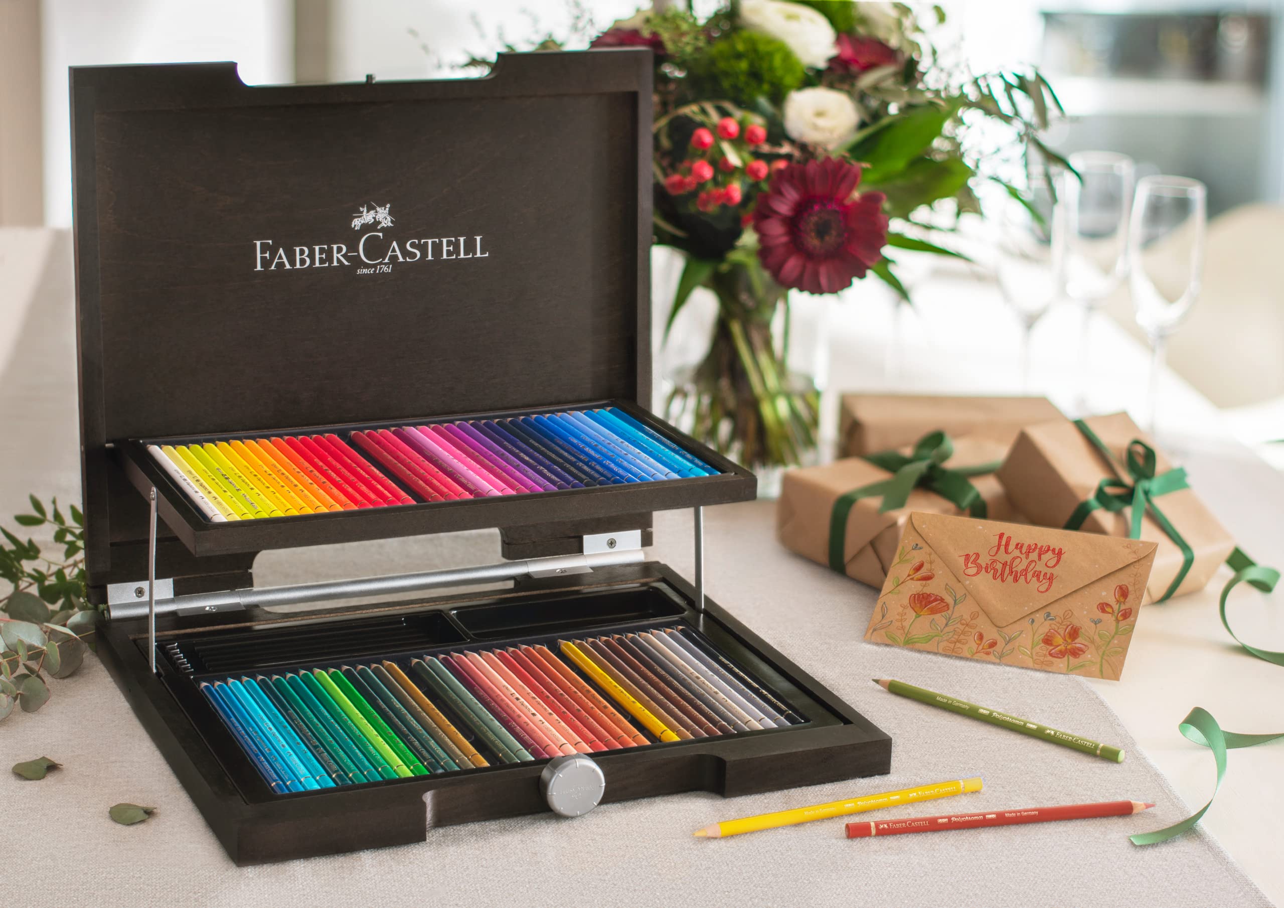 Faber-Castell 110072 – Wooden Case with 72 Polychrome Ecopencils, Multi-Coloured