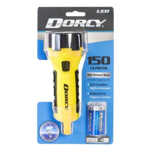 dorcy 41-2510 floating waterproof led flashlight with carabineer clip, 55-lumens, yellow