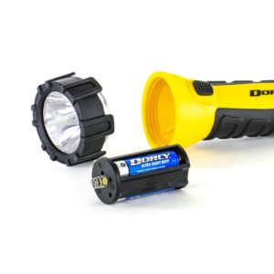 Dorcy 41-2510 Floating Waterproof LED Flashlight with Carabineer Clip, 55-Lumens, Yellow