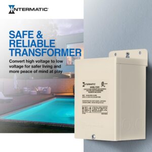 Intermatic PX300 300W Pool Light Transformer 12V, 13V, 14V - Supply for Pool/Spa Lights, Submersible Fixtures, and Landscape Lights - Enhanced Safety with Circuit Protection, Beige Stainless Steel