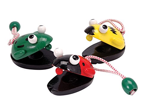 Castanets: Ladybug, Bee or Frog - Sold Individually - Styles and Colors Vary