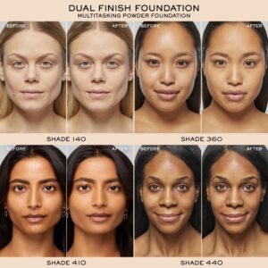 Lancôme Dual Finish Powder Foundation - Buildable Sheer to Full Coverage Foundation - Natural Matte Finish - 130 Porcelaine D'Ivoire Neutral