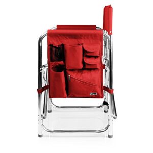 ONIVA - a Picnic Time brand - Sports Chair with Side Table, Beach Chair, Camp Chair for Adults, (Red)