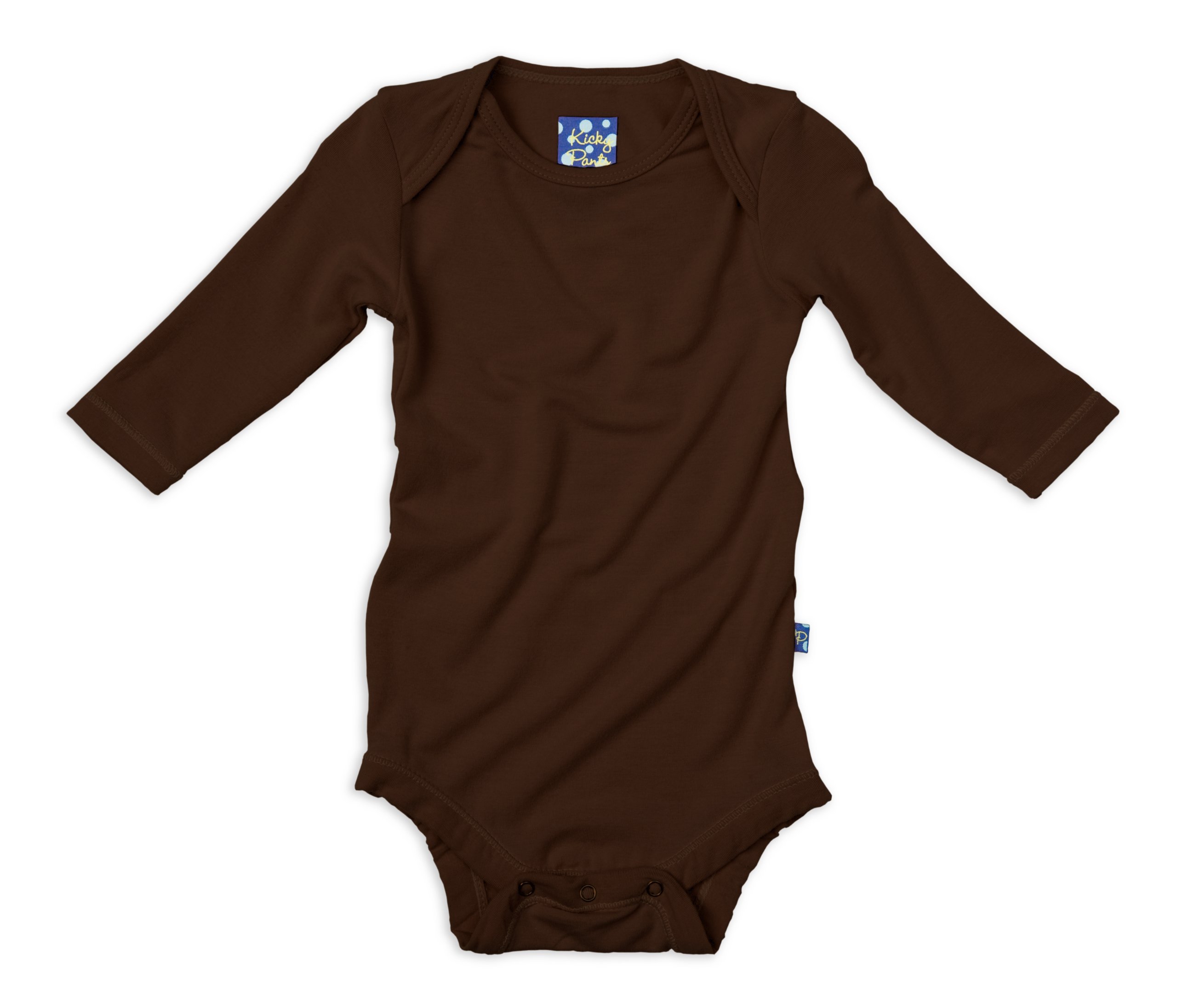 KicKee Pants Long Sleeved One-Piece, Bark, 3-6 Months